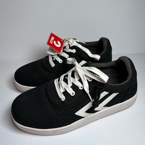 NEW Billy Footwear Men’s 11 W Wide CS Sneakers Low Black Canvas Wrap Zipper Shoe